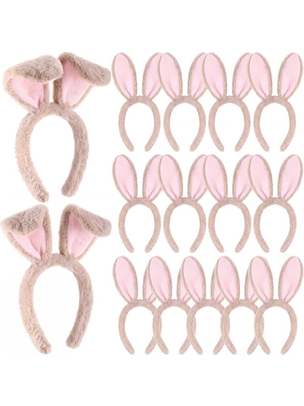 15 Pcs Fluffy Bunny Ear Headbands for Halloween Party, Cosplay Costume
